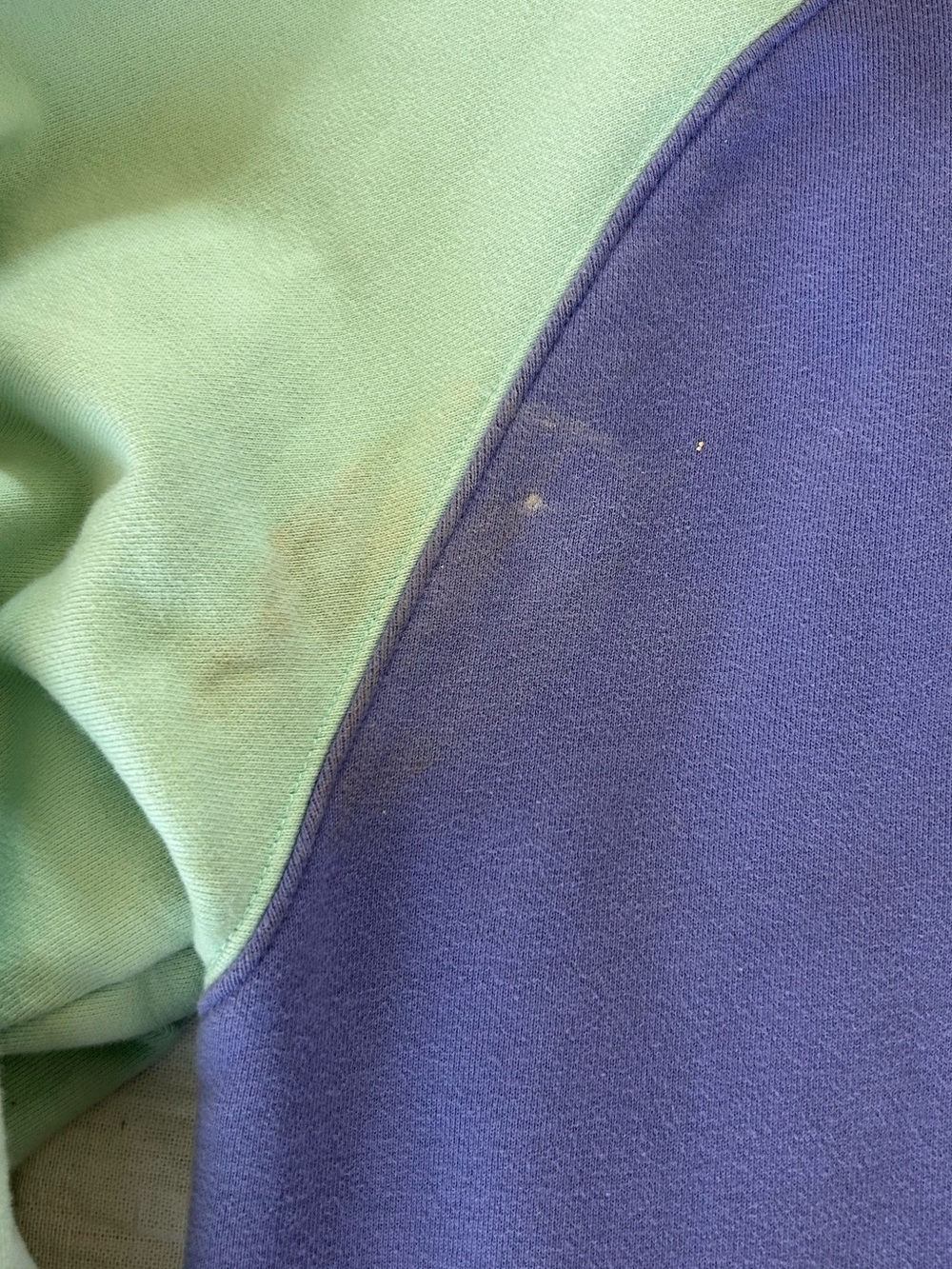 Teddy Fresh | Unisex XL Drawstring Hoodie Colorblock Colorful Pastels Purple - Picture 9 of 11